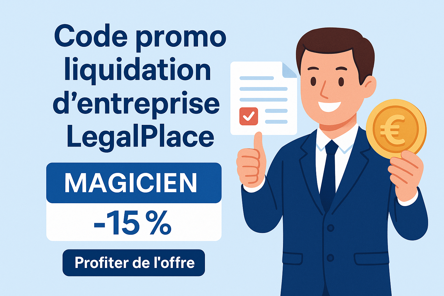 Code promo liquidation d’entreprise LegalPlace