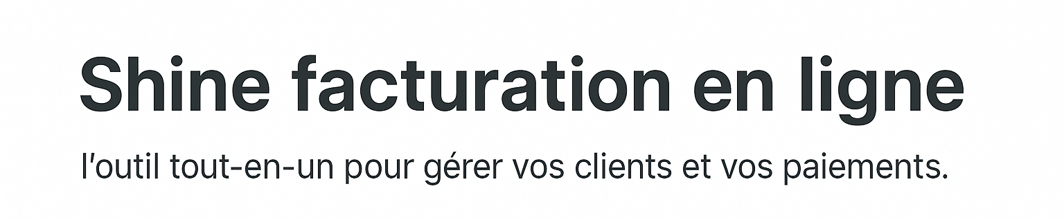 Shine facturation en ligne